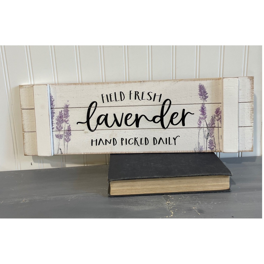 Col House Designs Field Fresh Lavender Wood Wall Sign Farmhouse Decor 18.75x6"